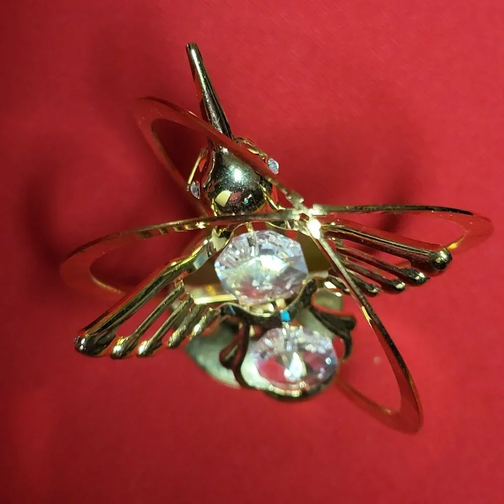 Mascot USA 24K Gold Plated Australian Crystal Hummingbird Figurine Collectible D